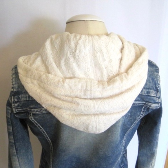 Kenzo Jeans Distressed Trucker Jean Jacket W/Hood - Picture 5 of 8